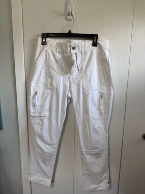 White House Black Market White Cargo Ankle Pants